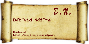 Dávid Nóra névjegykártya