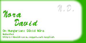 nora david business card