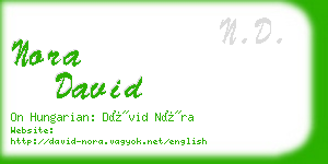 nora david business card